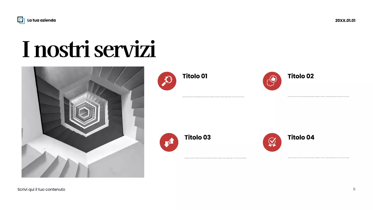 Presentazione aziendale moderna rossa