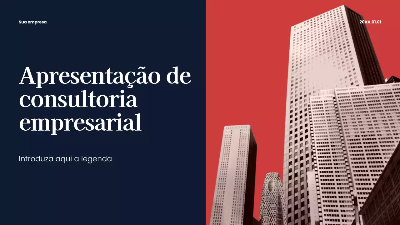 Apresentação de negócios moderna vermelha