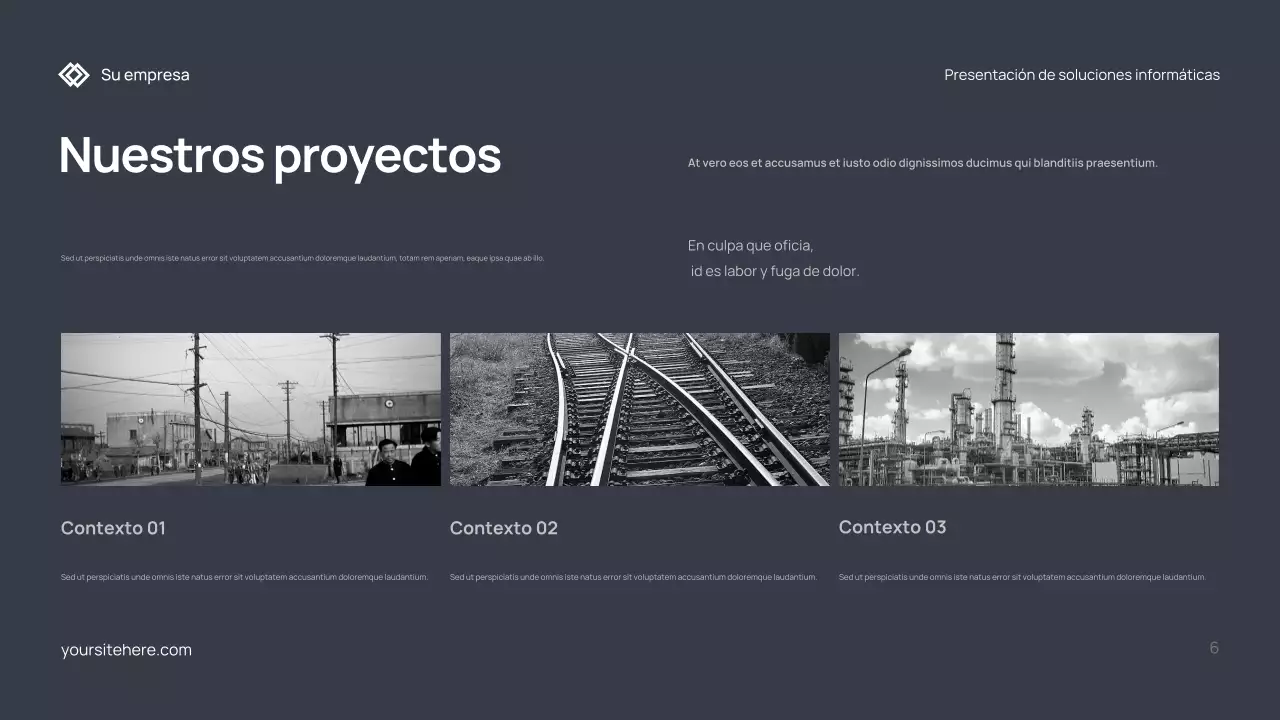 Documento de presentación de TI moderno y gris