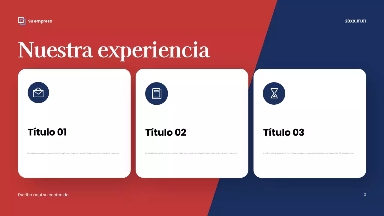 Presentación empresarial moderna en rojo