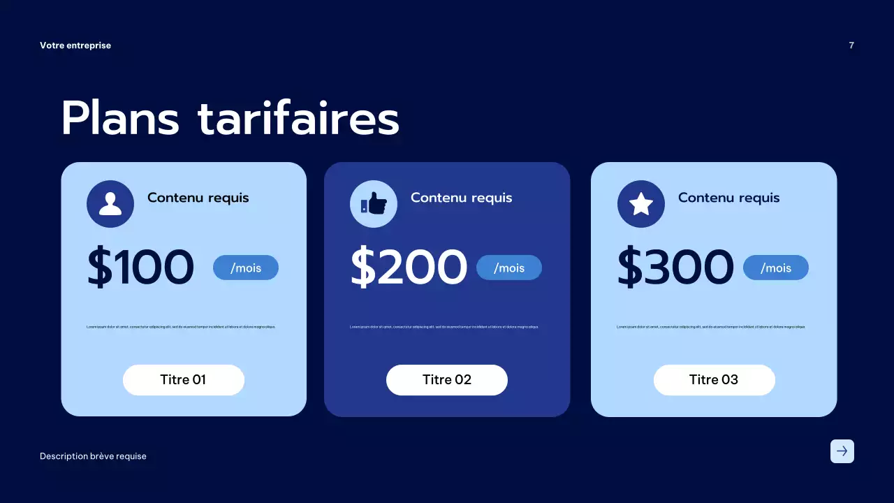 Présentation commerciale moderne bleue