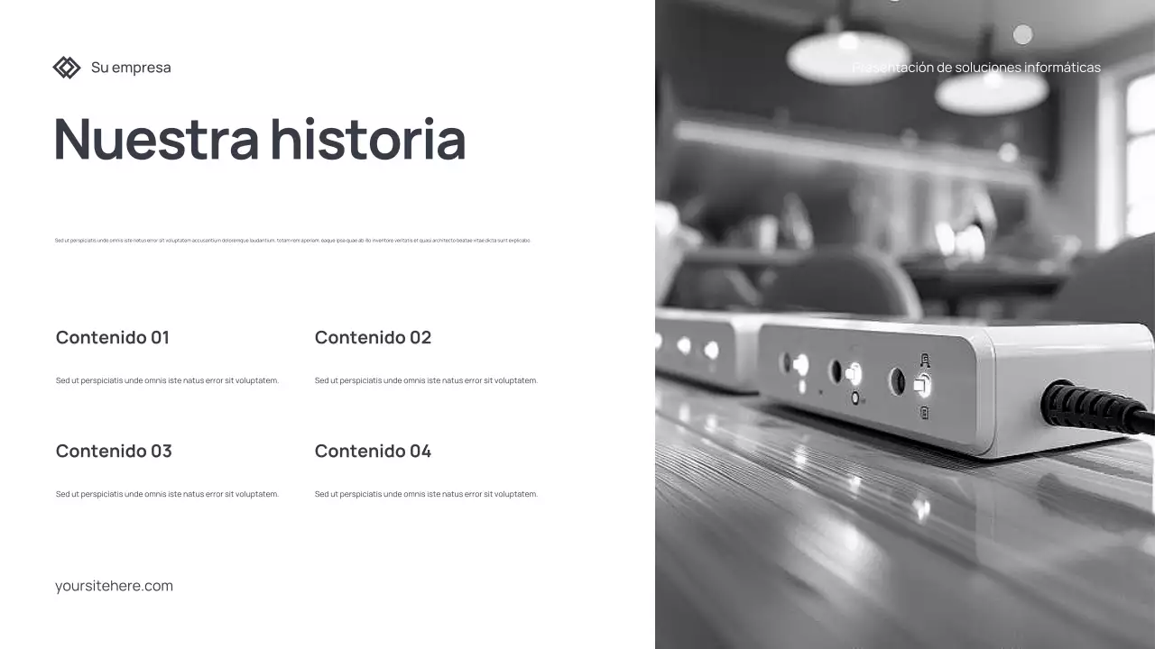 Documento de presentación de TI moderno y gris