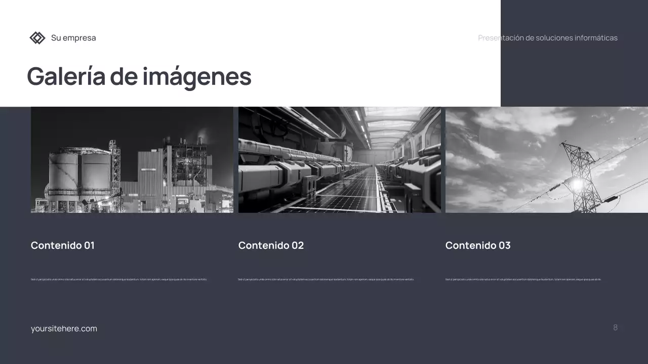 Documento de presentación de TI moderno y gris