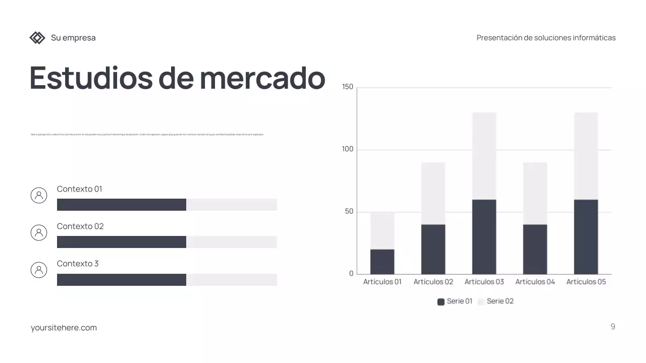 Documento de presentación de TI moderno y gris