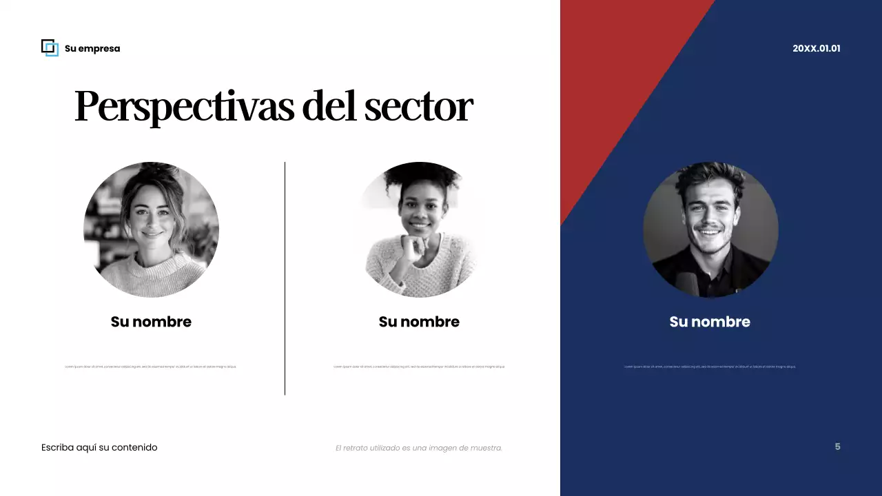 Presentación empresarial moderna en rojo