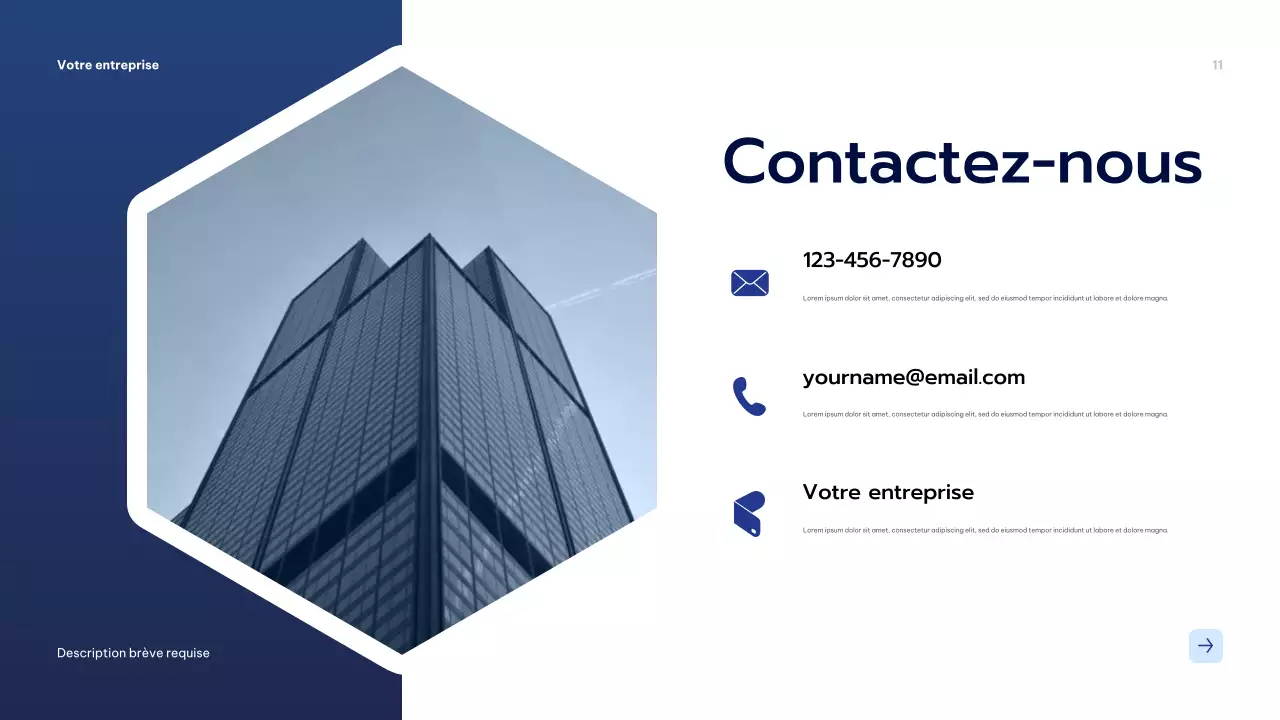 Présentation commerciale moderne bleue