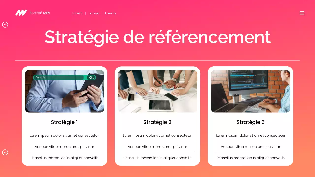 présentation de marketing numérique moderne en dégradé