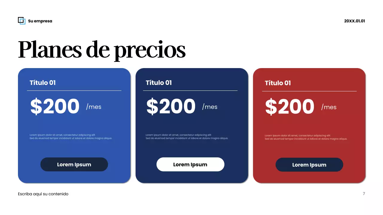 Presentación empresarial moderna en rojo