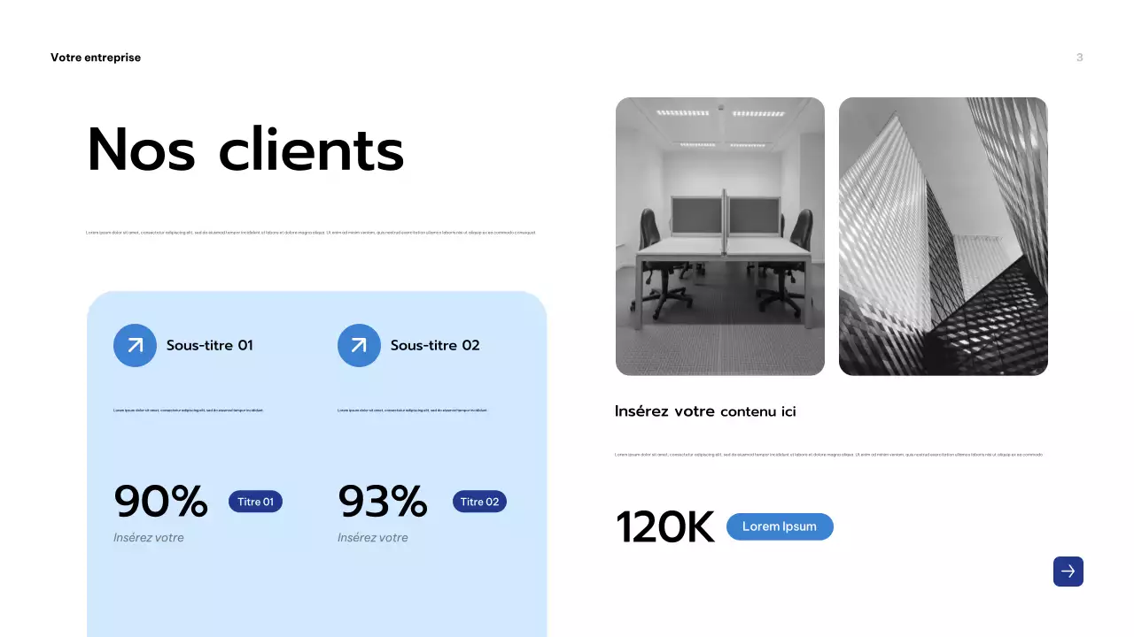 Présentation commerciale moderne bleue