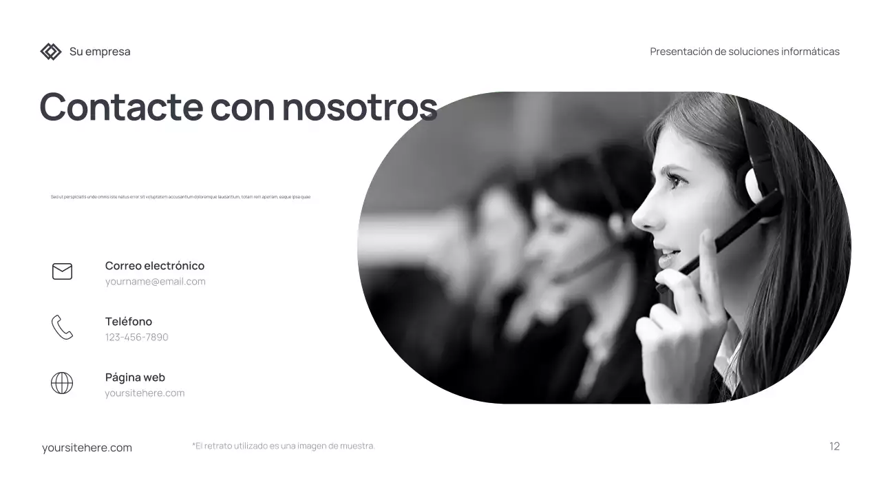 Documento de presentación de TI moderno y gris