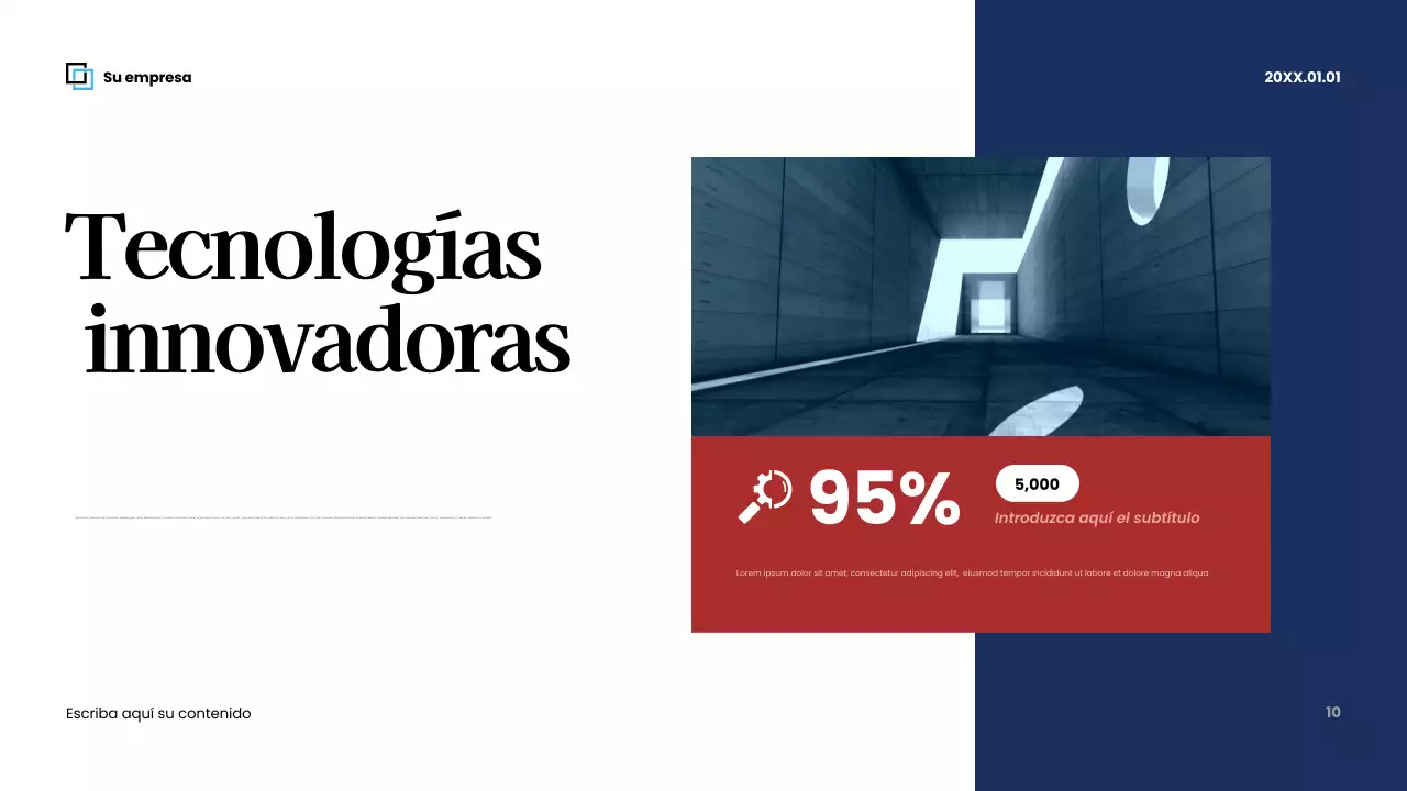 Presentación empresarial moderna en rojo