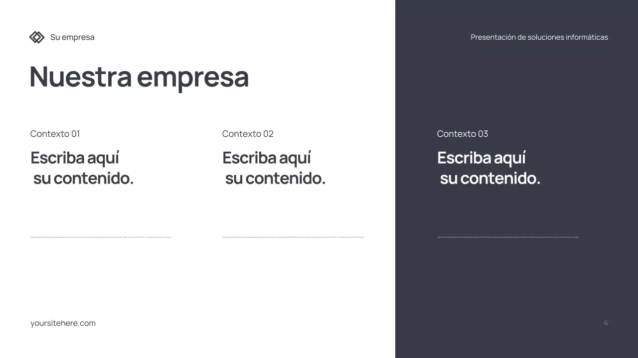 Documento de presentación de TI moderno y gris