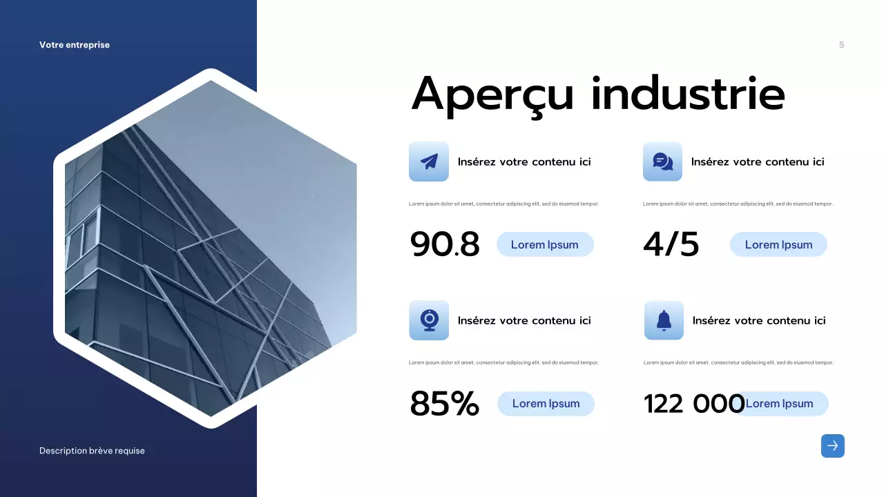 Présentation commerciale moderne bleue