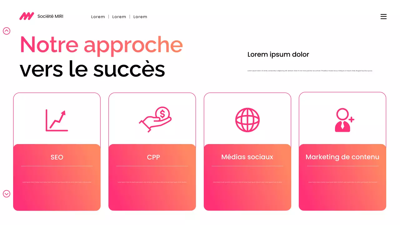 présentation de marketing numérique moderne en dégradé