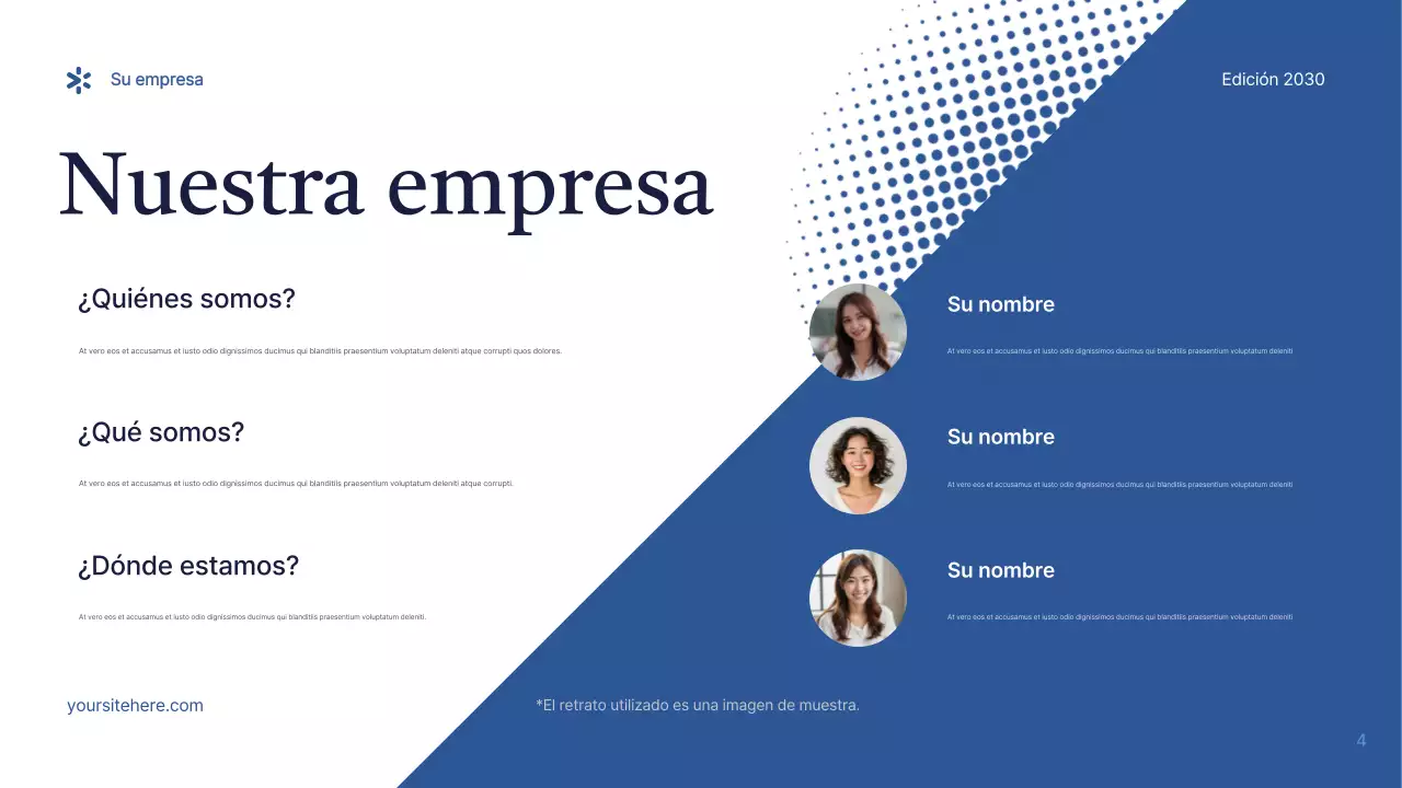 Presentación de TI moderna en azul