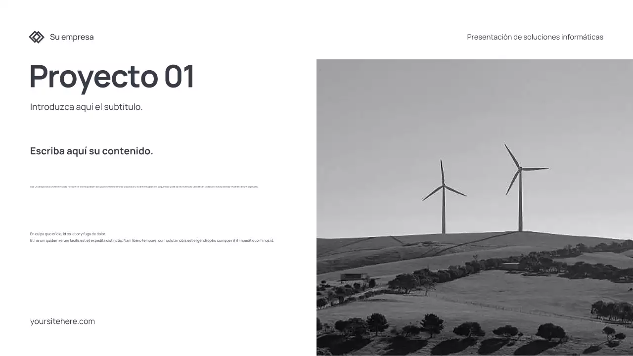 Documento de presentación de TI moderno y gris