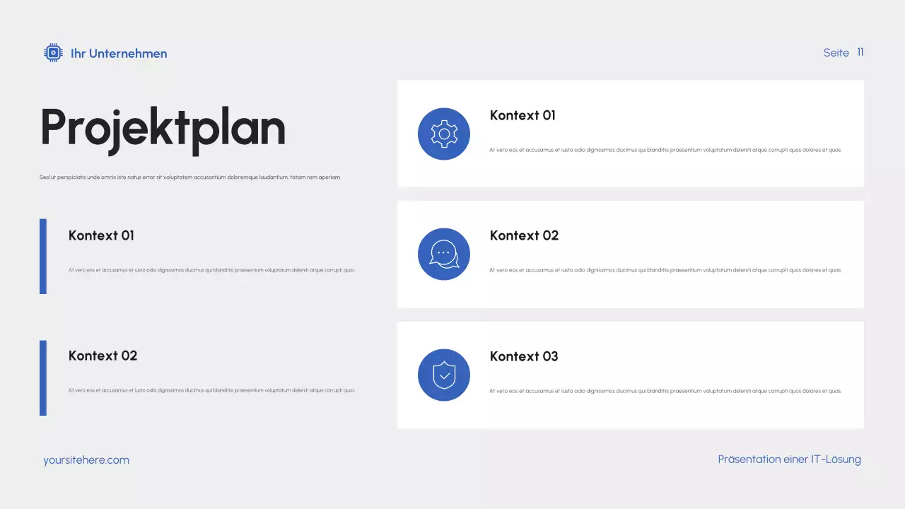 Blaue moderne IT-Präsentation