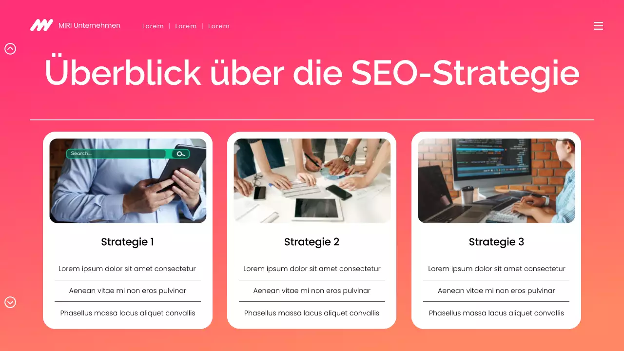 moderne digitale Marketingpräsentation mit Farbverlauf