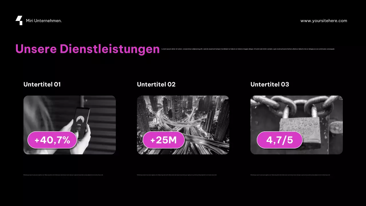 Lila, futuristische Cybersecurity-Werbung