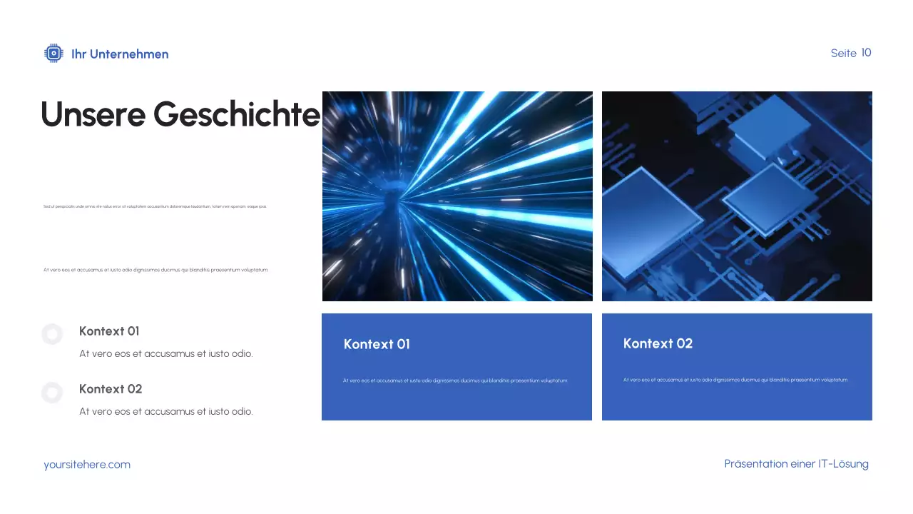 Blaue moderne IT-Präsentation