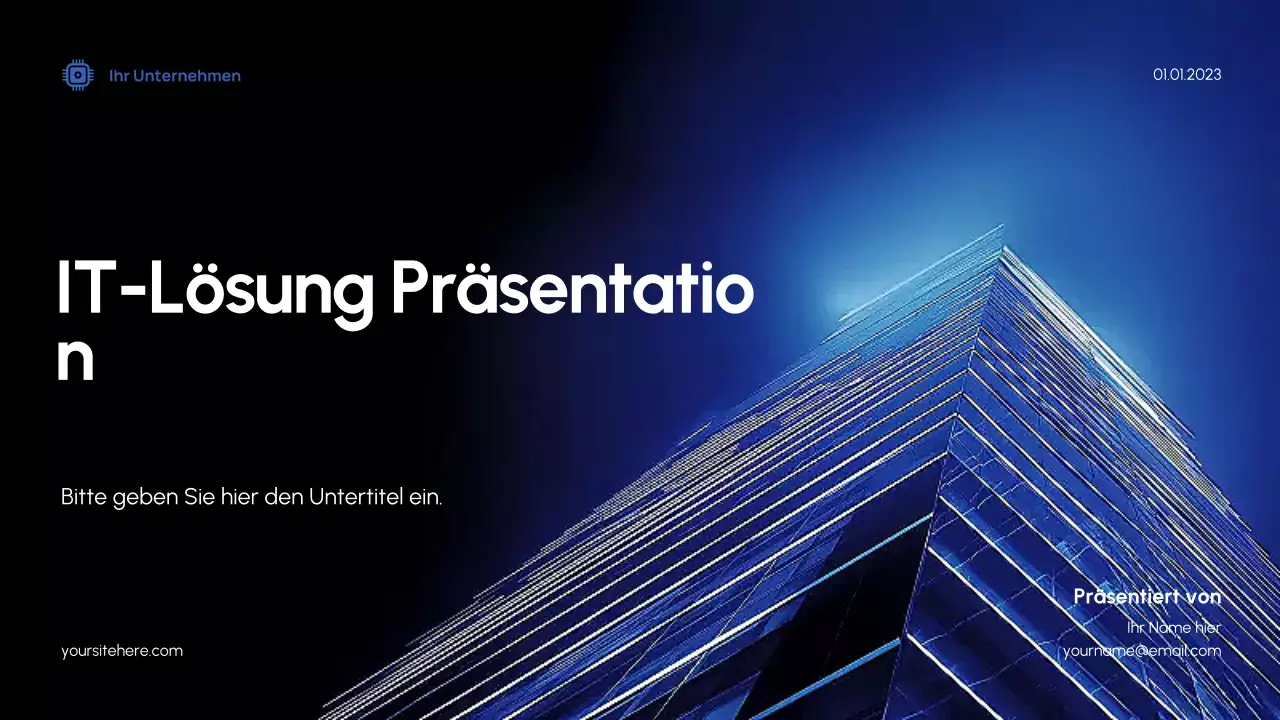 Blaue moderne IT-Präsentation