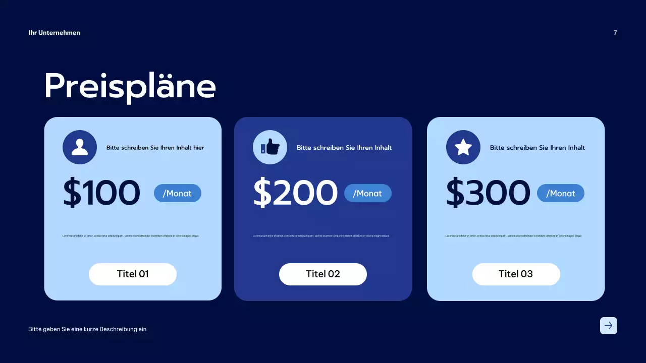 Blaue moderne Geschäftspräsentation