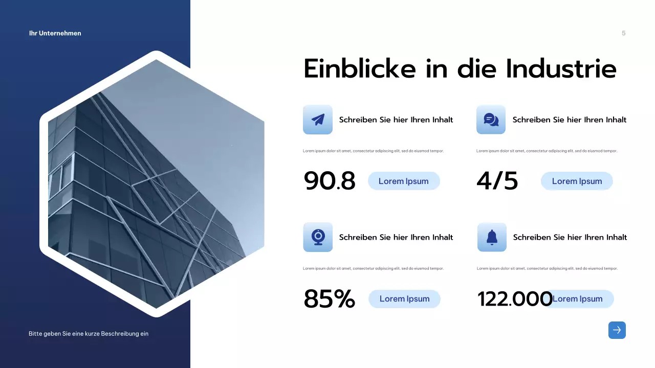 Blaue moderne Geschäftspräsentation