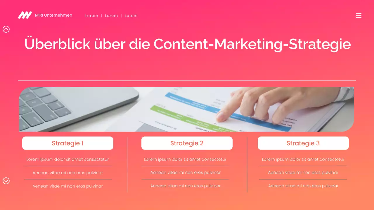 moderne digitale Marketingpräsentation mit Farbverlauf