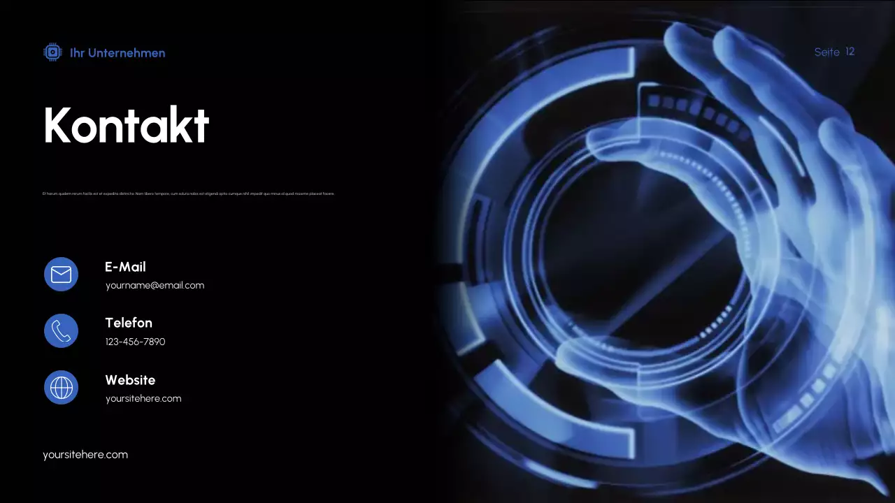 Blaue moderne IT-Präsentation