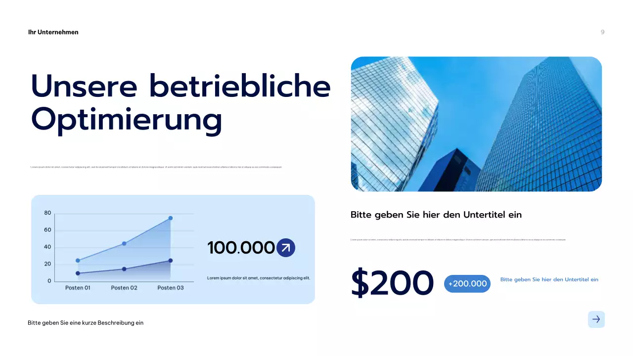 Blaue moderne Geschäftspräsentation