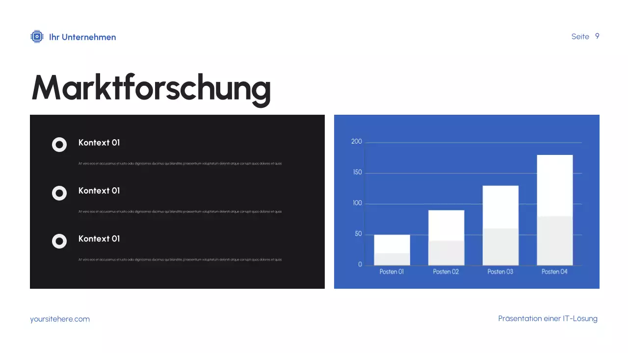 Blaue moderne IT-Präsentation