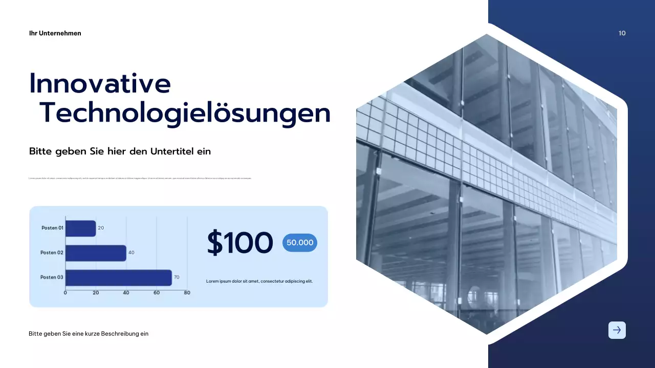 Blaue moderne Geschäftspräsentation