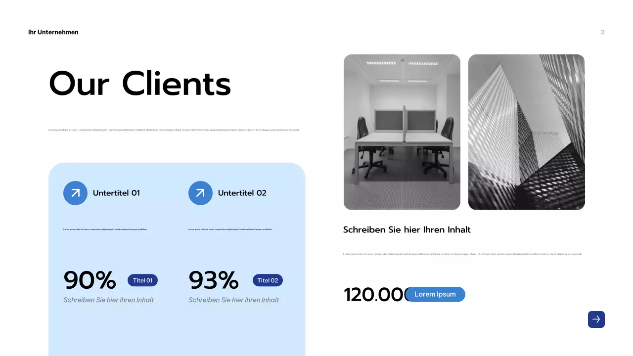 Blaue moderne Geschäftspräsentation