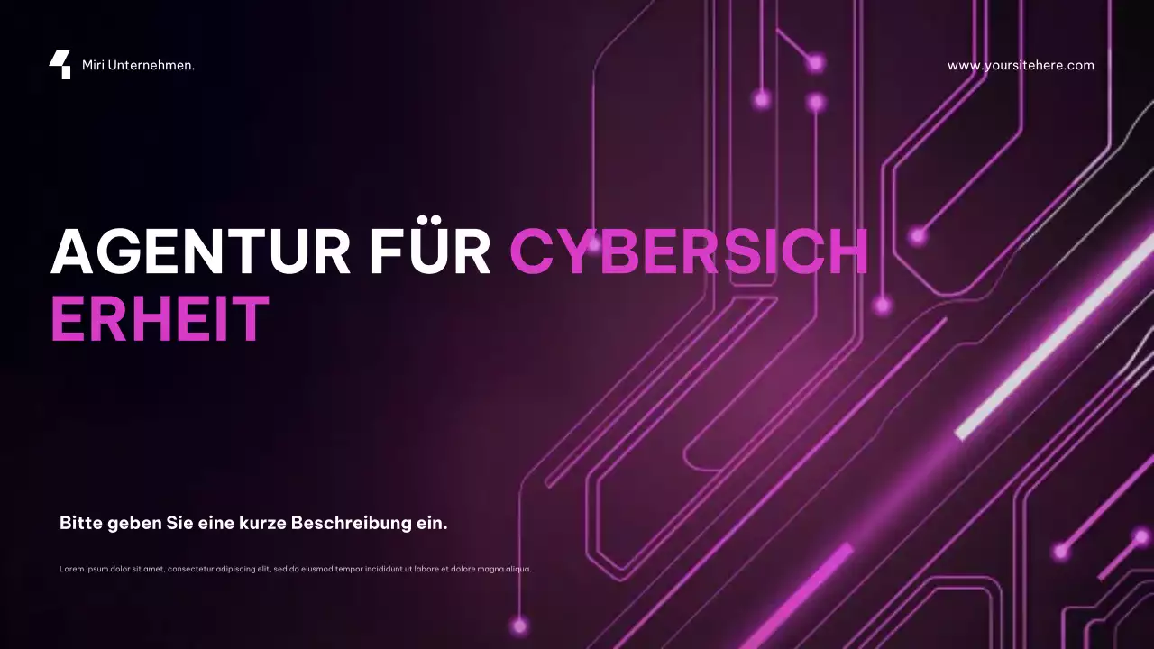 Lila, futuristische Cybersecurity-Werbung
