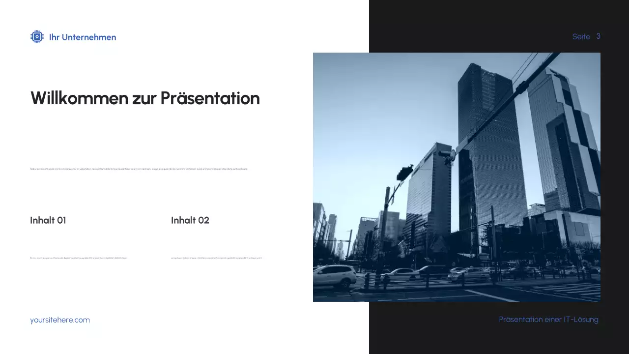 Blaue moderne IT-Präsentation