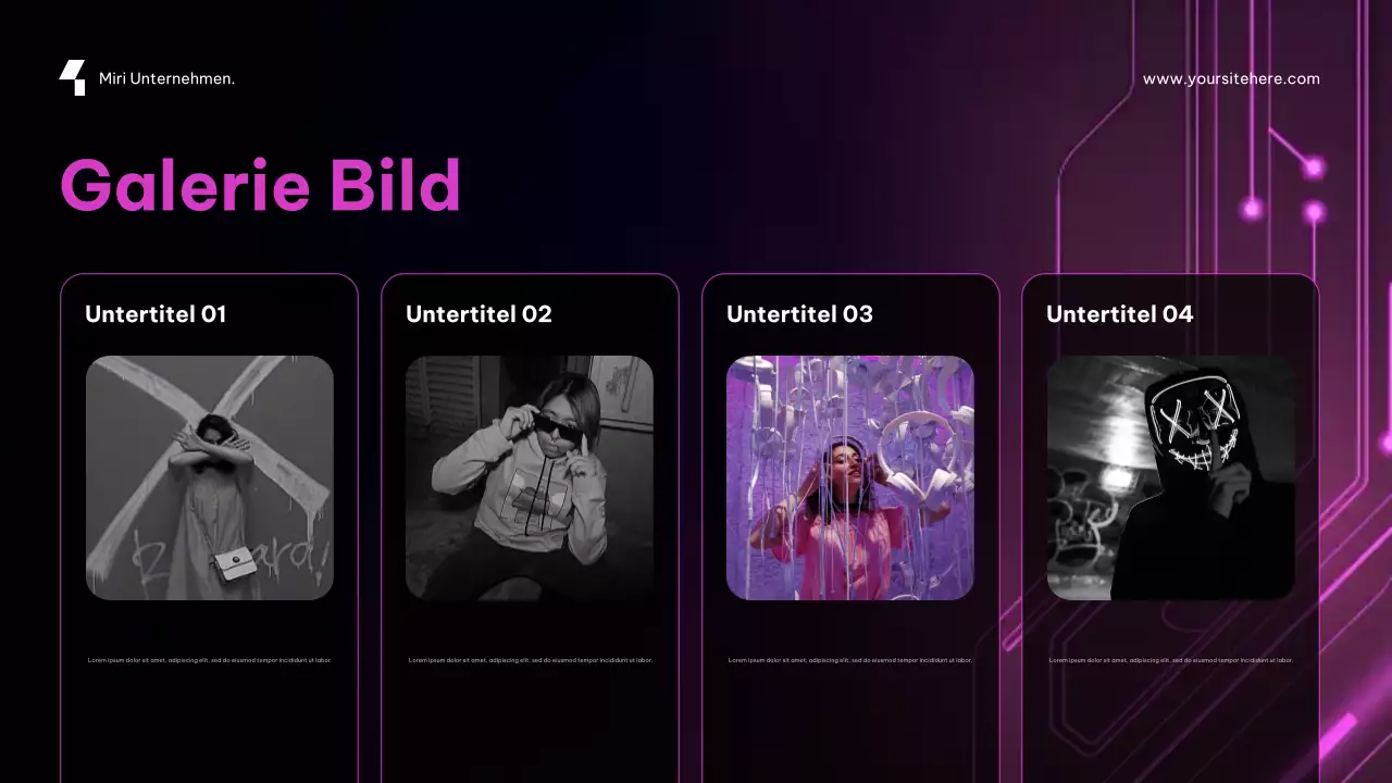 Lila, futuristische Cybersecurity-Werbung