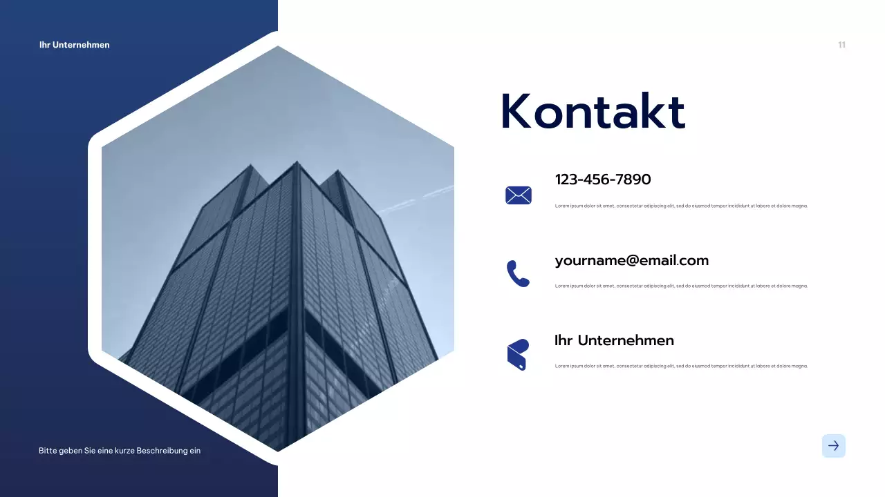 Blaue moderne Geschäftspräsentation