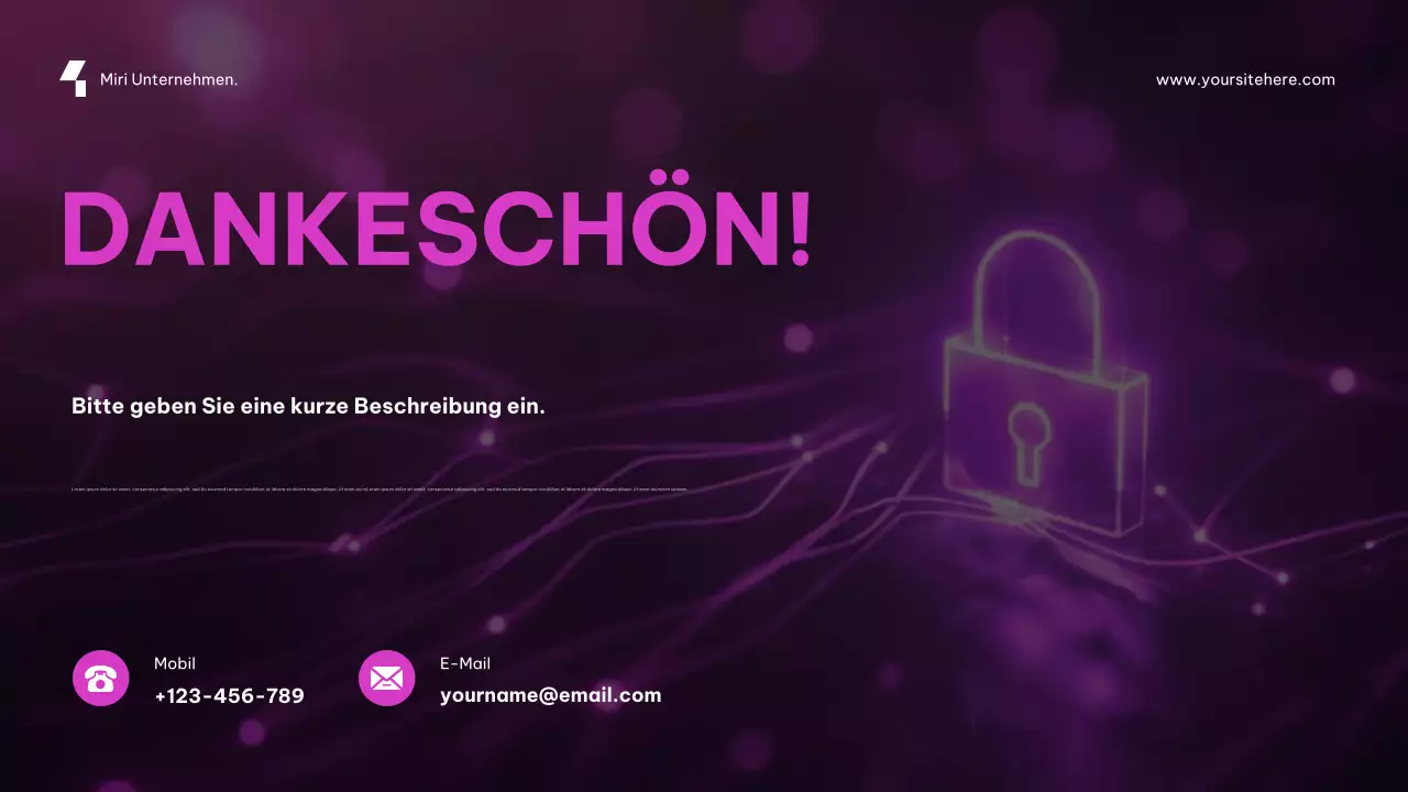 Lila, futuristische Cybersecurity-Werbung