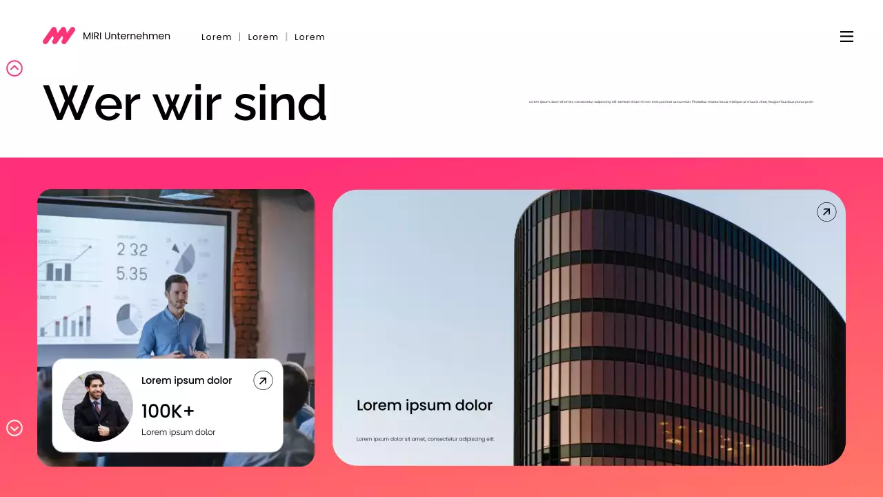 moderne digitale Marketingpräsentation mit Farbverlauf