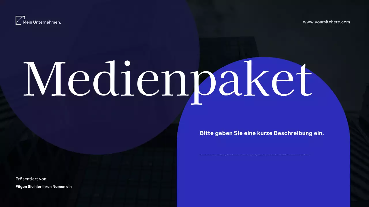 Blaues modernes Mediendokument