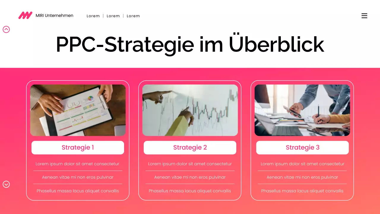 moderne digitale Marketingpräsentation mit Farbverlauf