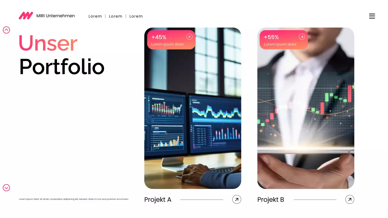 moderne digitale Marketingpräsentation mit Farbverlauf