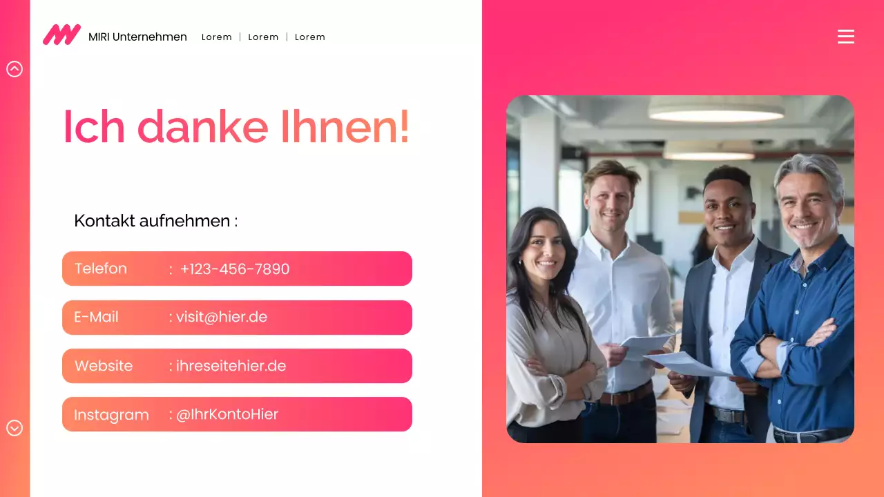 moderne digitale Marketingpräsentation mit Farbverlauf