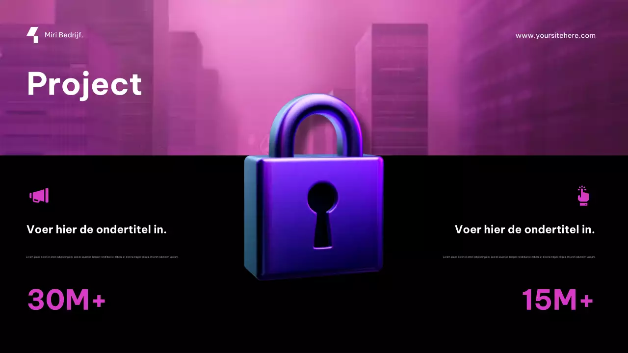 Paarse futuristische cybersecurity-promotie