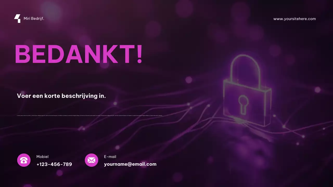 Paarse futuristische cybersecurity-promotie