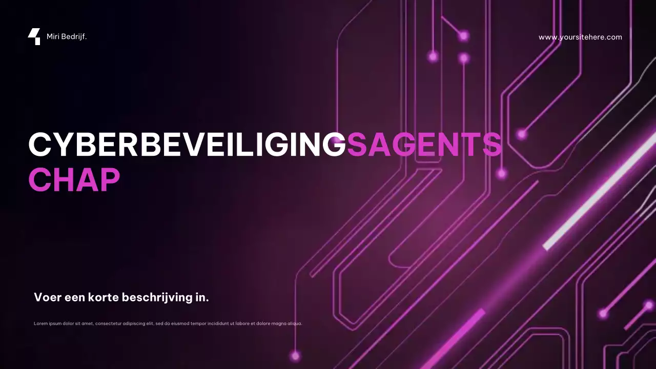 Paarse futuristische cybersecurity-promotie