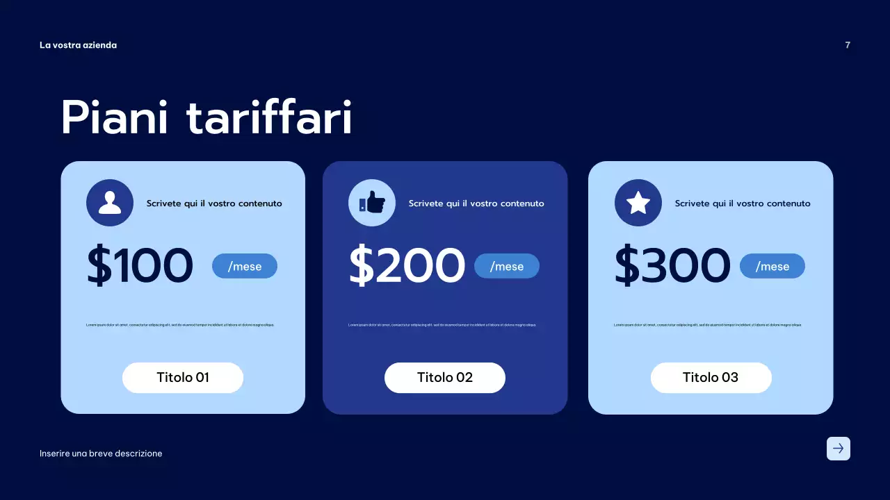 Presentazione aziendale moderna blu