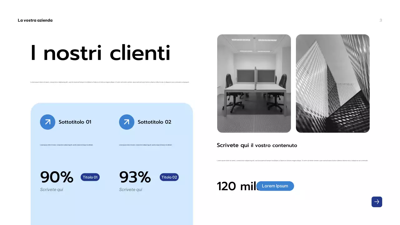 Presentazione aziendale moderna blu