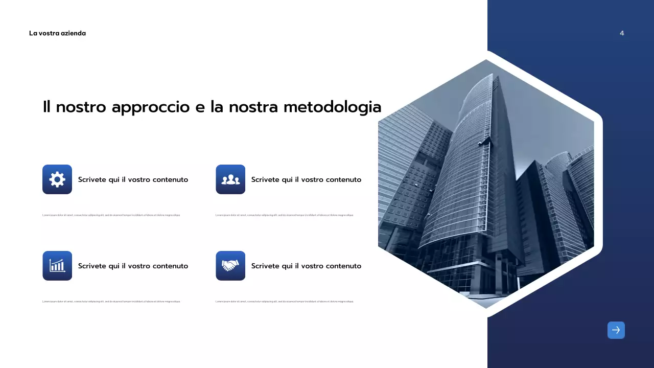 Presentazione aziendale moderna blu