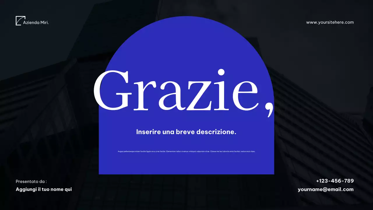 Documento multimediale moderno blu